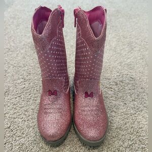 Disney Pink Minnie Mouse Glitter Kids Boots